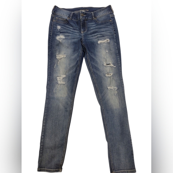 Maurices Distressed Straight Leg Jeans - Blue - Picture 3 of 3